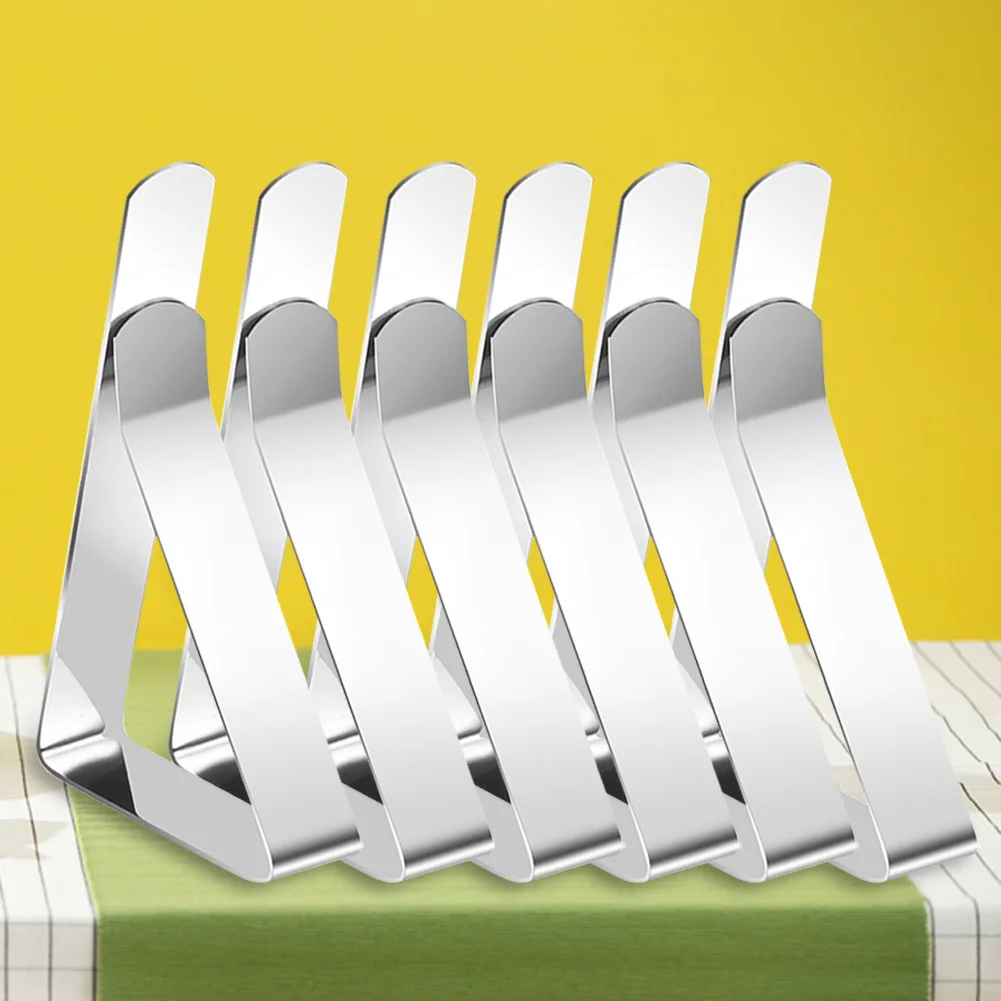 4/6/8 pezzi supporto di fissaggio clip per tovaglie in acciaio inossidabile adatti a tavoli spessi fino a 1,7 pollici antivento per matrimoni festa di laurea