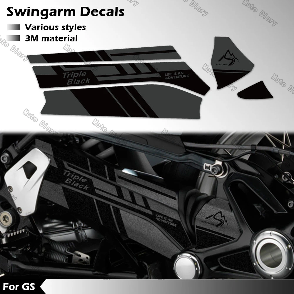 Motorcycle Swingarm Decal Triple Black Trophy Swing arm Sticker For R1250GS/GSAdv 2019-2024 R1200GS/GSAdv Adventure 2013-2018