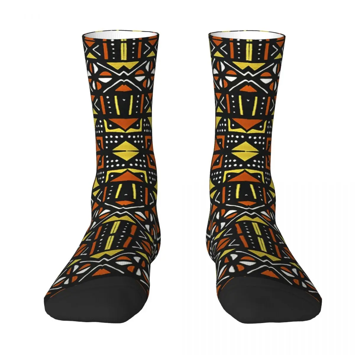 

African Bogolan Mudcloth Pattern Socks Harajuku Sweat Absorbing Stockings All Season Long Socks for Man's Woman Birthday Present