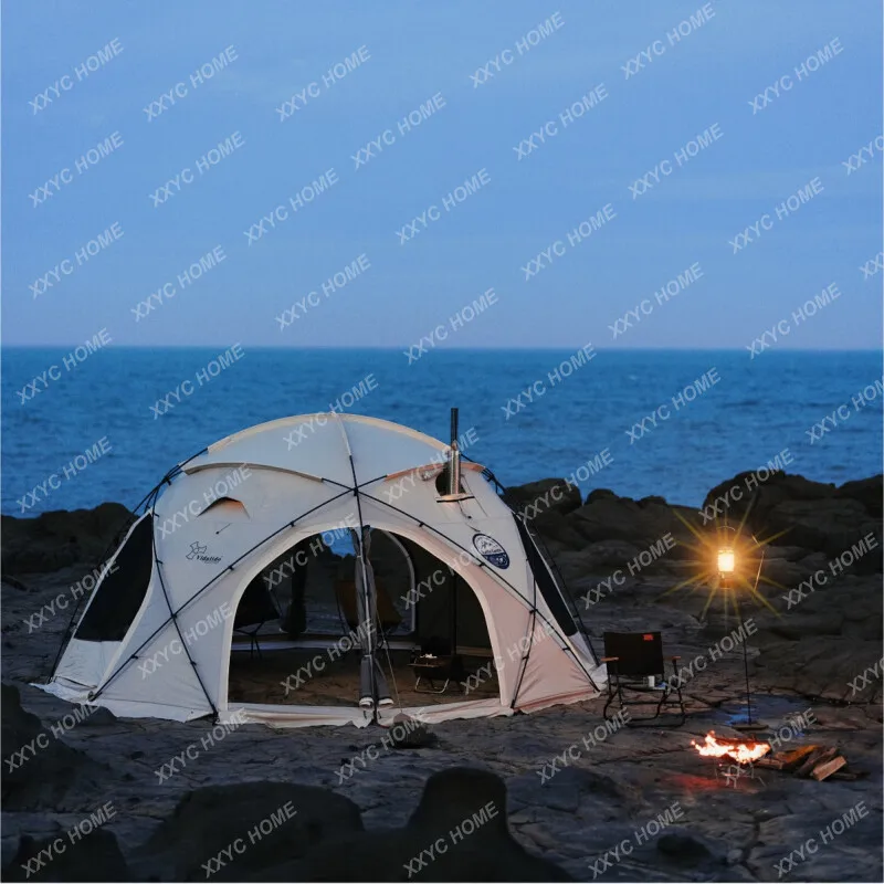 Outdoor Camping Spherical Tent Dome Large Space Rainproof with Snow Skirt Self standing