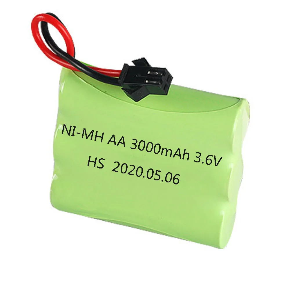 3.6V Rechargeable NiMH Battery M model with cable For Rc toy Car Tank Trains Robot Boat Gun parts Ni-MH AA 3000mah 3.6 V Battery