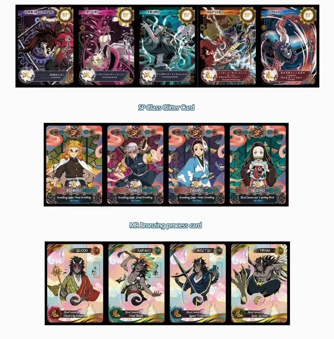 Cards de Ghost Slayer para Crianças, Demon Slayer, Coleção Rara, Destruction Blade, Personagem de Quadrinhos, Jogos de Mesa, Presentes Novos