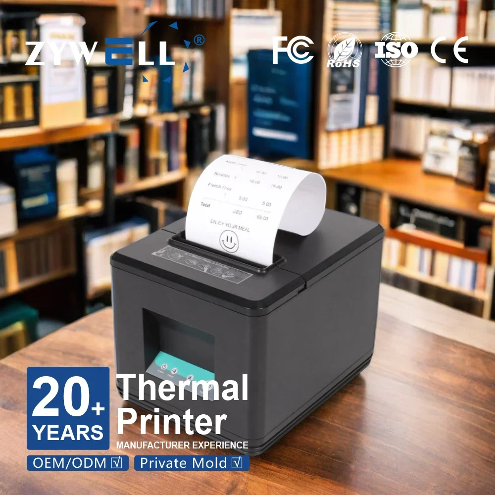 

Wall Amount Thermal Printer 80mm 58mm Without Ink Bill Receipt Printer for Small Business