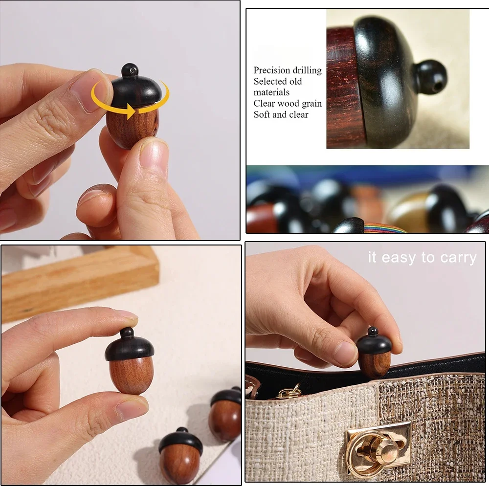 1/5Pcs 3x2.1cm Mini Solid Wood Medicine Pill Boxes Portable Table Storage Sealed Boxes Storage Container DIY Decorations 알약 수납