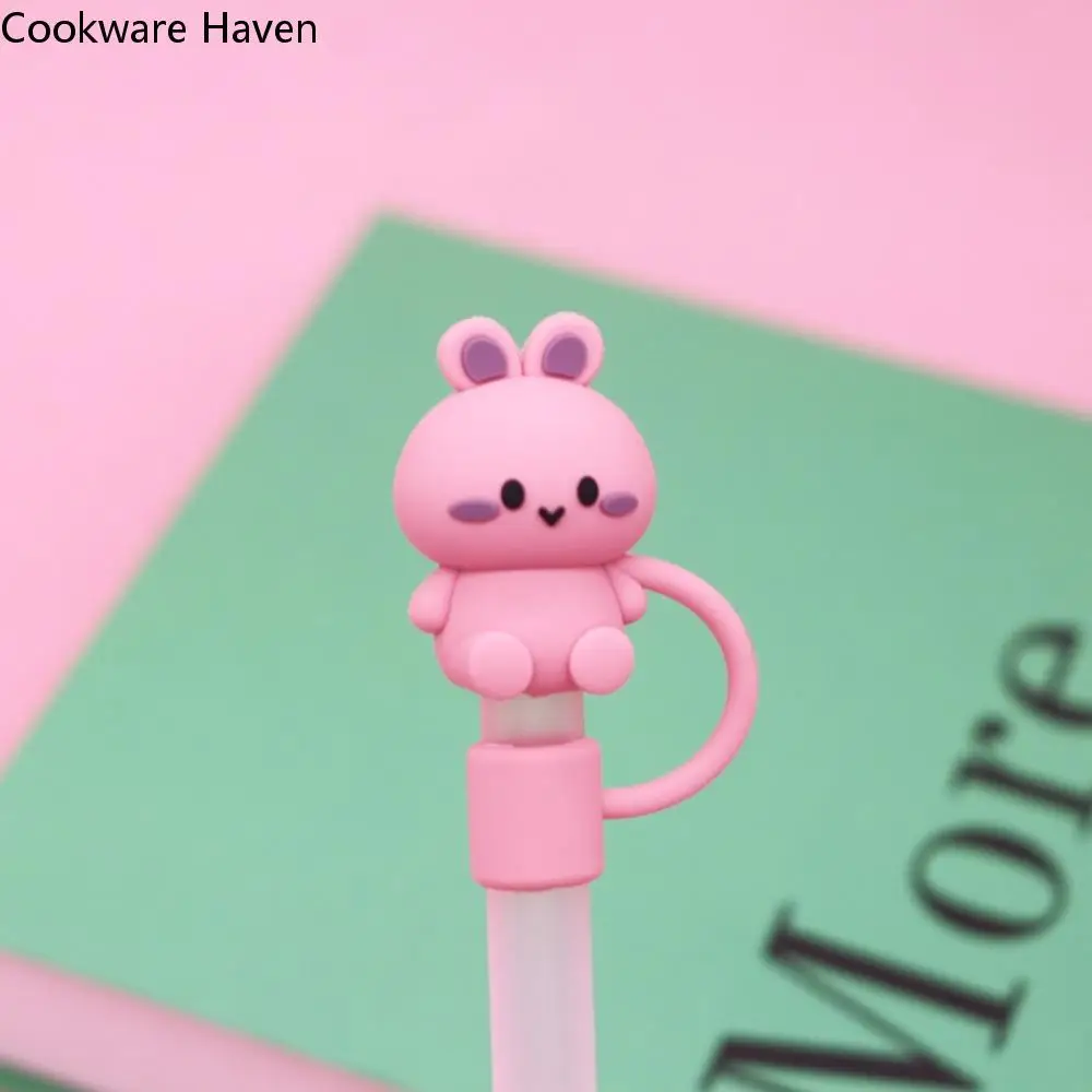 

Drinkware Accessories 10mm Animal Shape Straw Topper Silicone Reusable Straw Cap 3D Dust-Proof Straw Tips Cup