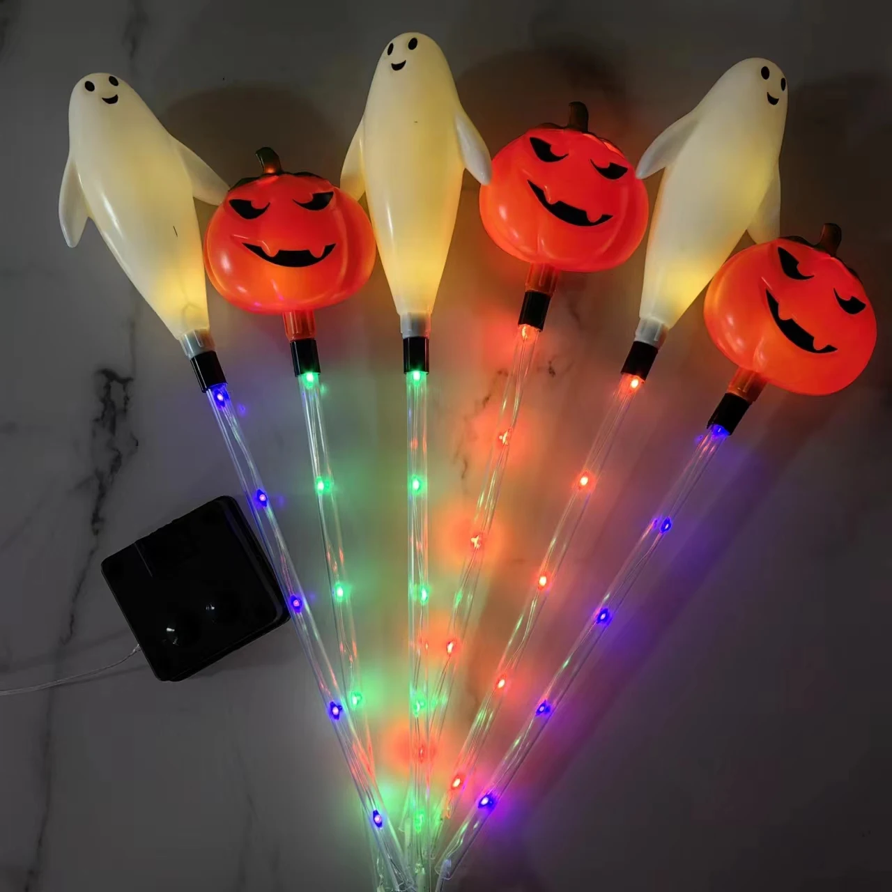 Imagem -04 - Halloween Pumpkin Garden Stake Lights Decorações Solares Quintal Stake ao ar Livre Impermeável Iluminado para Jardim Pátio