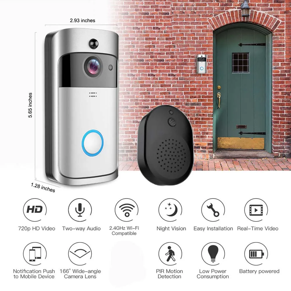 Wifi Doorbell Camera Smart Home WI-FI Video Intercom Door Bell Video Call for Apartments IR Alarm Wireless Security Camera