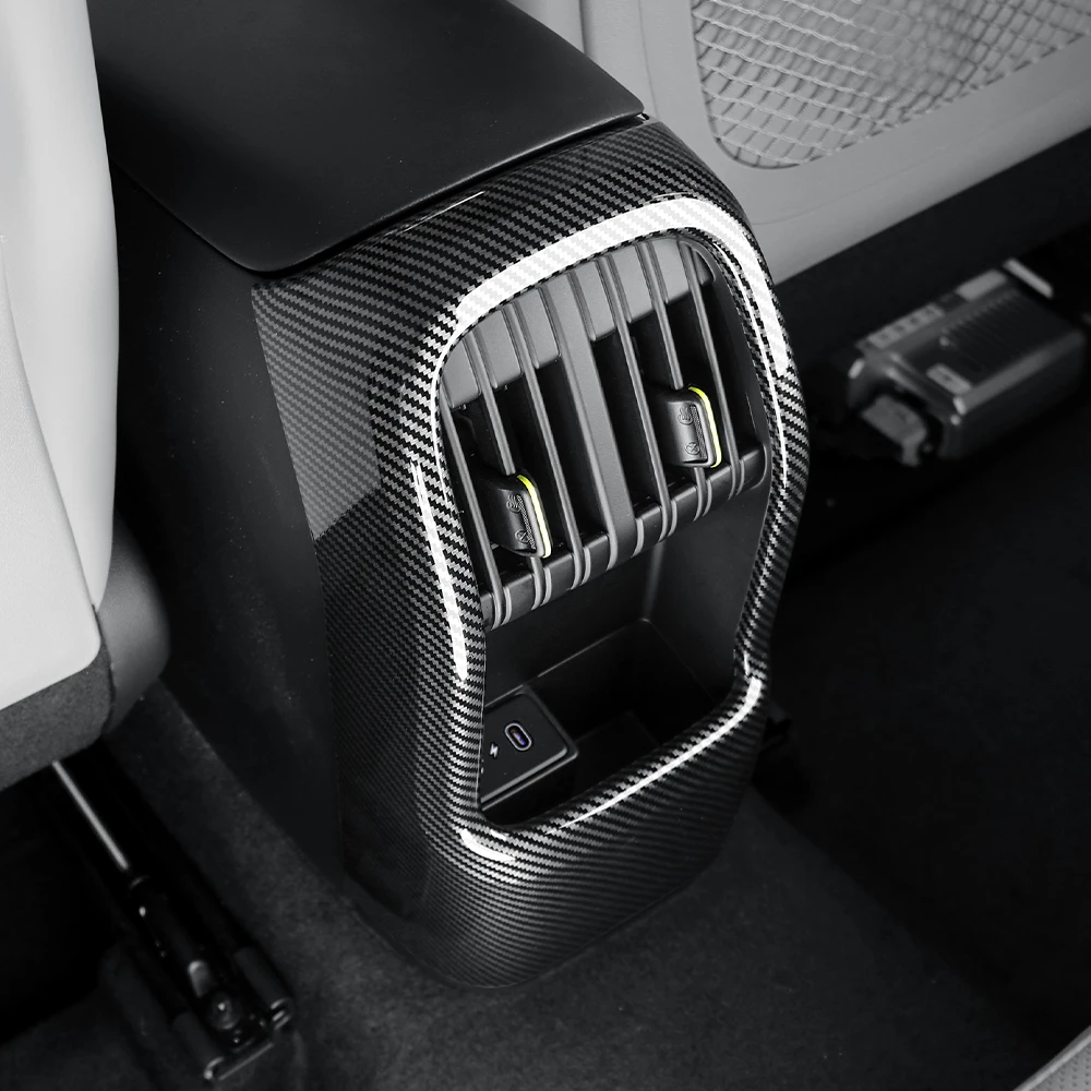 

For Hyundai KONA SX2 2024-2026 LHD/RHD Rear Air Conditioner Vent Outlet Cover Anti Kick Panel Trim Car Accessory