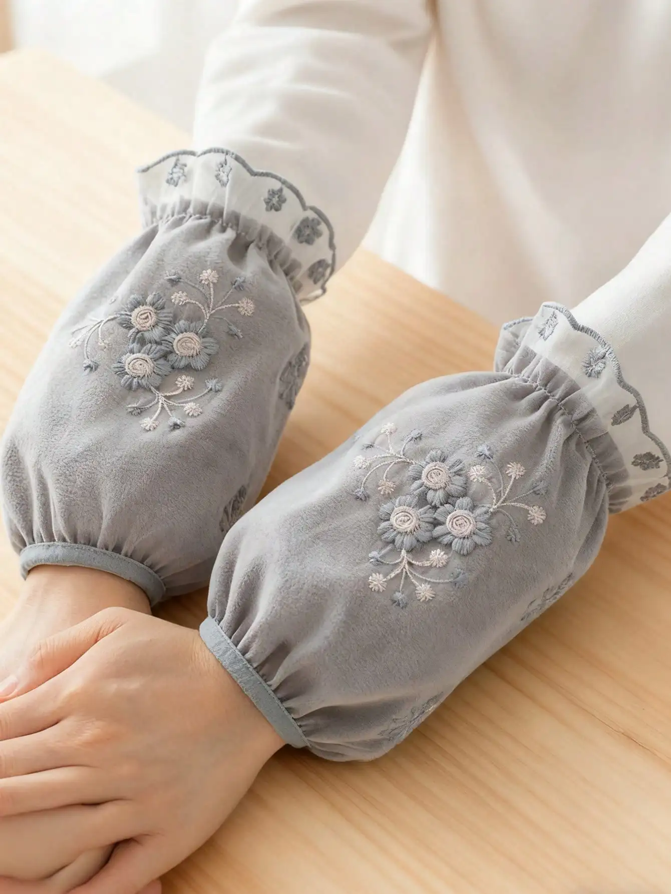 زوج واحد من أكمام الدانتيل الصغيرة ذات الأزهار، والإكسسوارات المنزلية #3