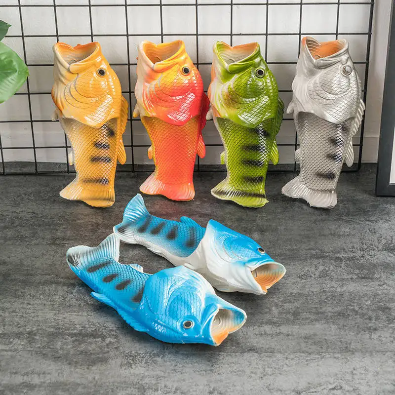 

Funny Slippers Man Footwear Family Shoes Parent-child Sandals Plus Size 24-47 Summer Beach Shoes Boys Unisex Fish Slippers