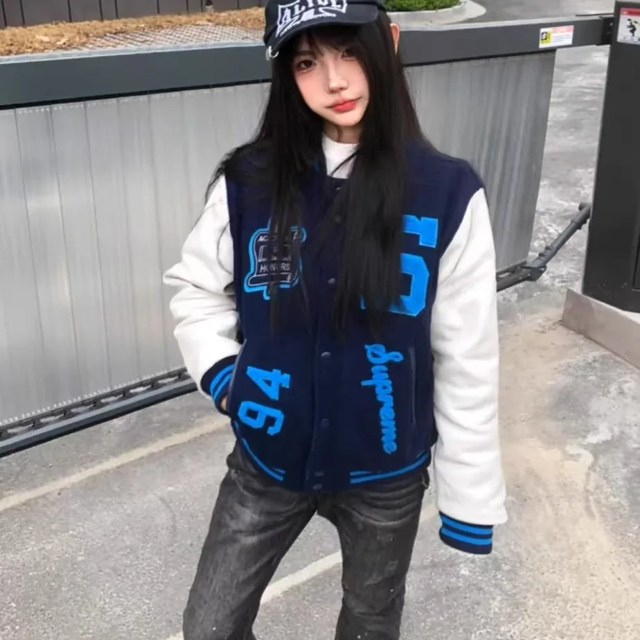 

Новая бейсбольная куртка в американском стиле с вышивкой, уличная мода, весна-осень, для мужчин и женщин, парная, в стиле High Street