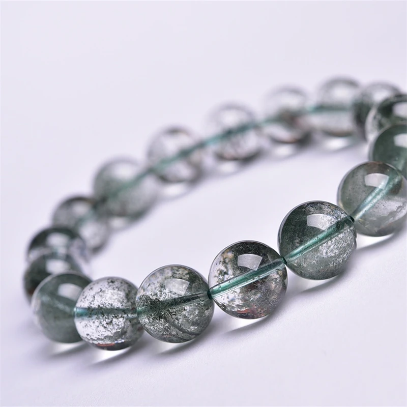 12MM Natural Brazilian Green Garden Quartz Bracelet Jewelry Woman Man Fengshui Healing Wealth Beads Crystal Gift 1pcs