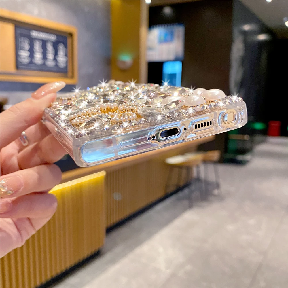 Etui Bling Butterfly Flower Case dla Samsung Galaxy S26 S25 Ultra S24 S23 S22 S21 Plus Note20 Glitter Rhinestone Silver Diamond Cover — zdjęcie produktu 6