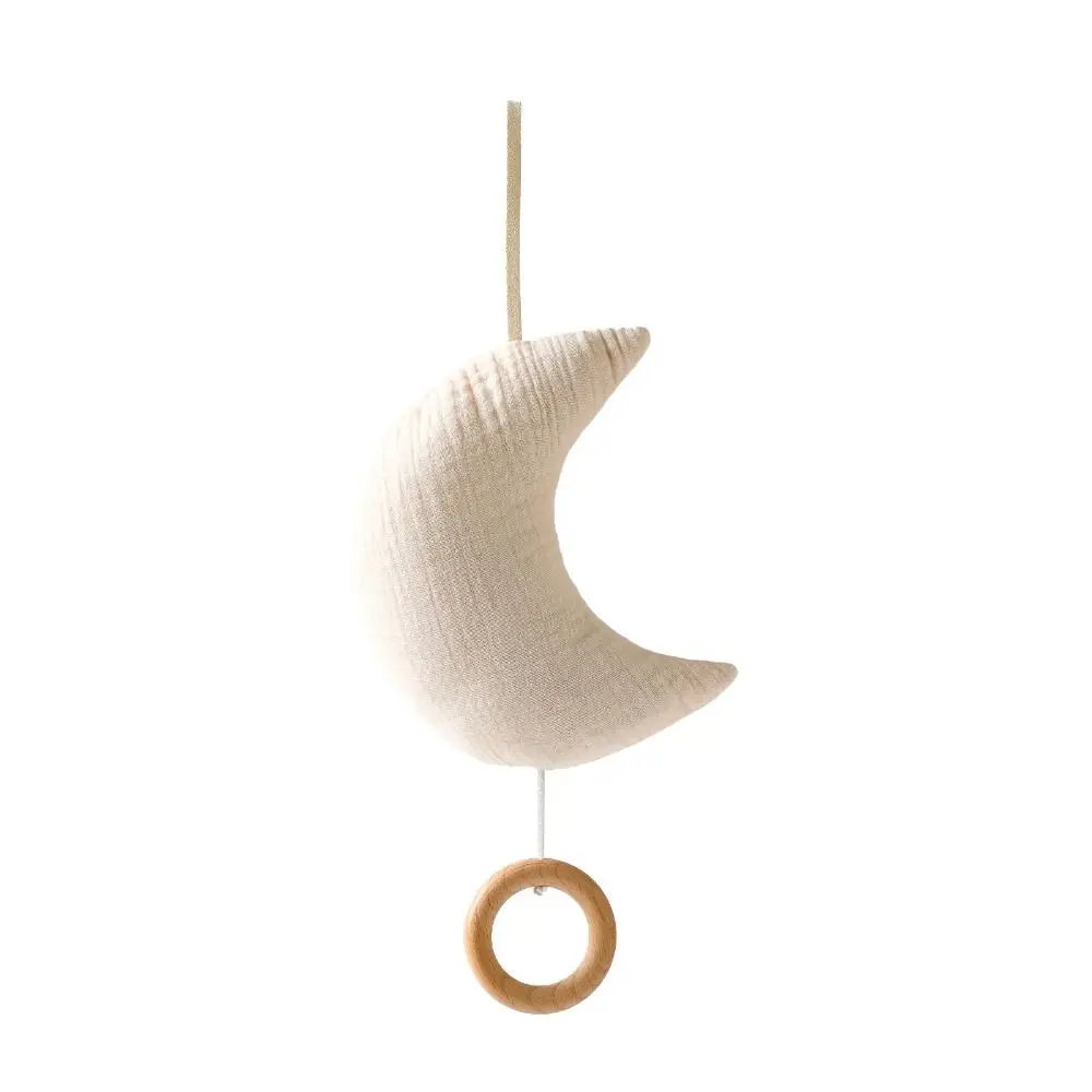 Moon Baby Bed Bell Rattle Toy Battery-free Hanged Drawstring Music Toy Pull Rope Decorative Suction Door Wind Chime