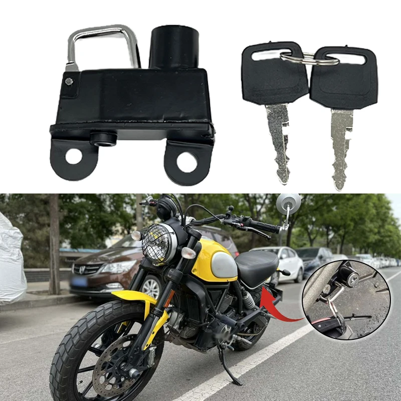 

For Ducati Scrambler 800 Scrambler800 Motorcycle Accessories r300gs Helmet Lock Side Anti-theft Security with 2 Keys