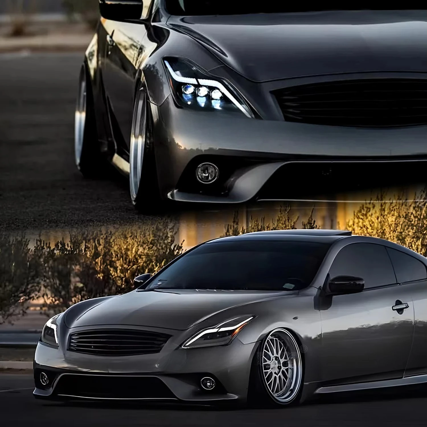 LED Headlights for Infiniti G37 2008-2013 Animation DRL Q60 Coupe Convertible 2014-2015 Car Front Lamps Assembly
