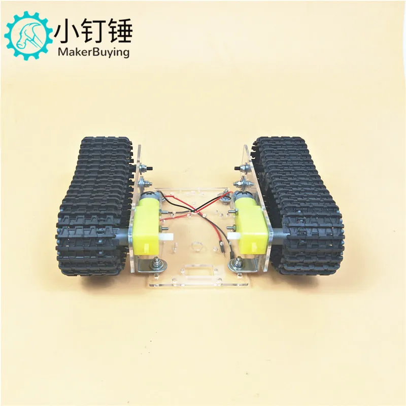 Robot Tank Chassis Acrylic TT Motor 3-9V Tracked Vehicle Smart Car with Wires STEM L298N