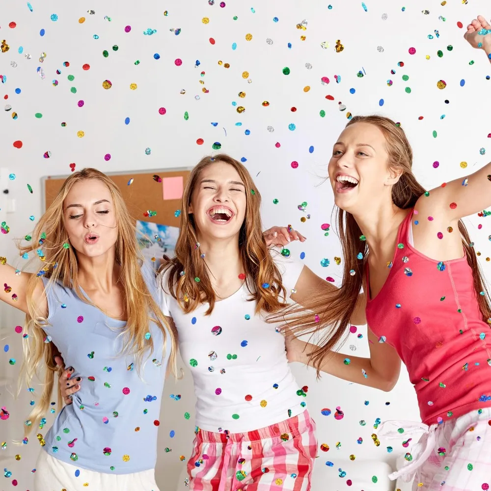 1-10 Packungen Runde Laser-Glitzer-Pailletten und Konfetti für Geburtstage, Hochzeiten, Kindertag, Weihnachten, Neujahr, Karneval und Feierlichkeiten – Detail 7