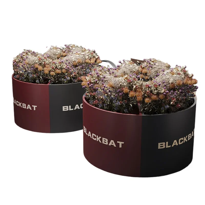 

Industrial wind outdoor wrought iron flower box landscape flower stand large tree box