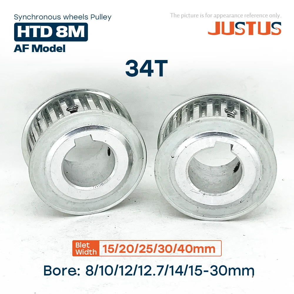 34 Teeth HTD 8M Timing Pulley Bore 8-30mm for 15/20/25/30/40mm Width Synchronous Belt Used In Linear Pulley 8M  AF Type