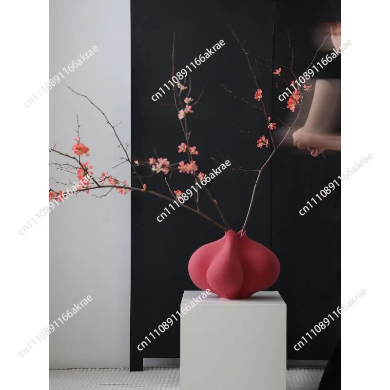 for  large vase, cream wind special-shaped high-end ornament, ancient art ceramic flower ware in the dining table