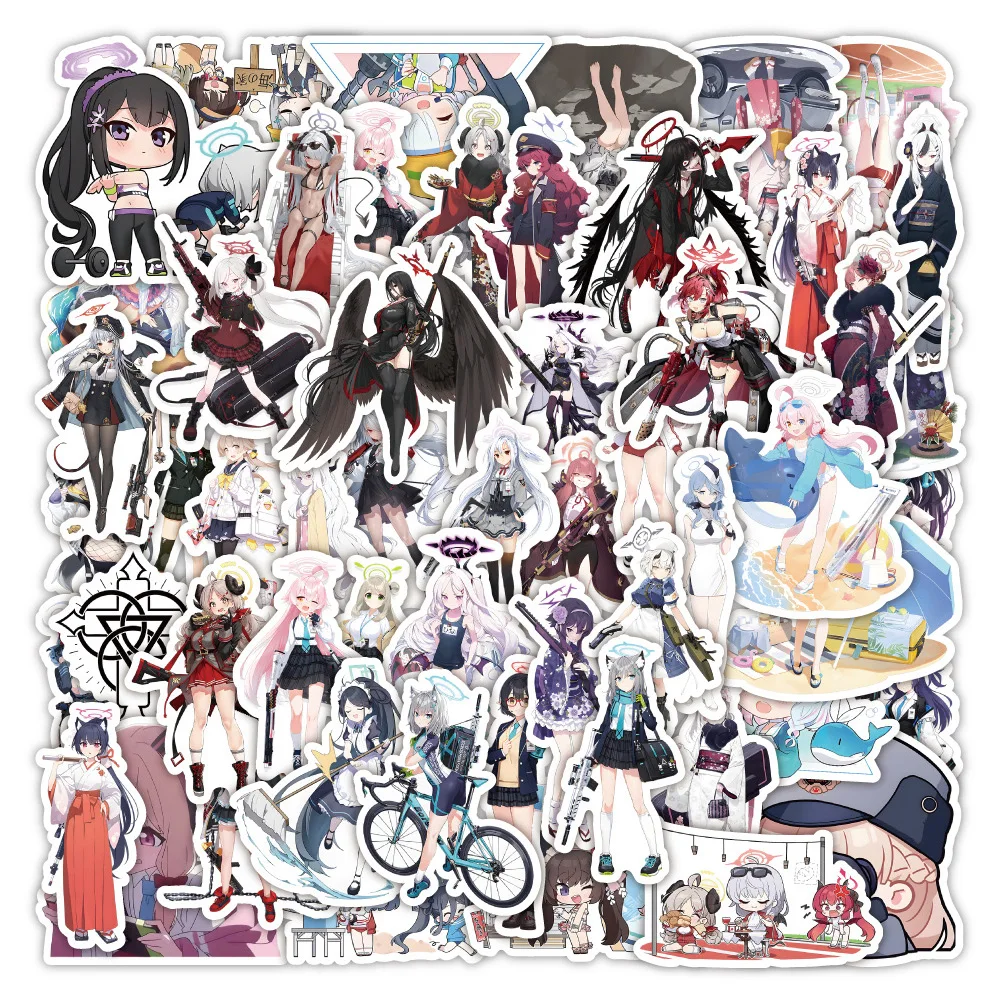 10/30/50pcs Cute Anime Blue Archive Cartoon Stickers Hoshino Shiroko Decals Laptop Phone Notebook Decoration Sticker Kids Toys