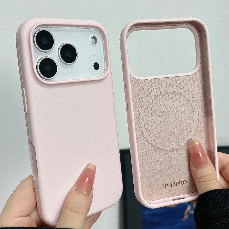 HOCE Liquid Silicone Magnetic Soft Case For iPhone 17 Air 16 15 14 13 12 11 Pro Max Slim Matte With Touch Camera Button Cover