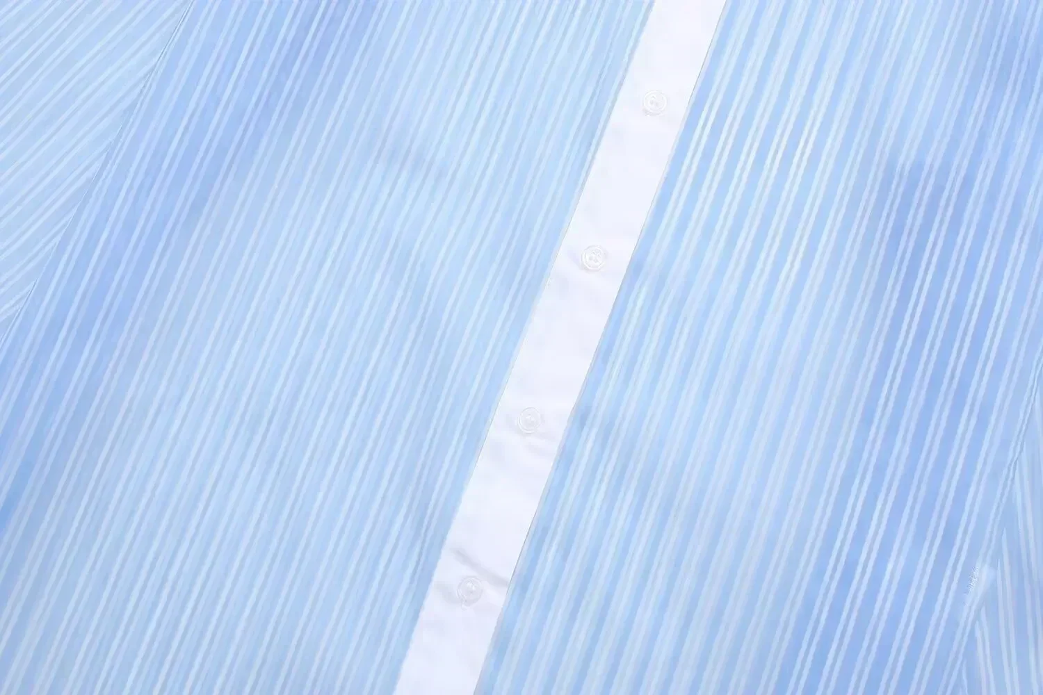 قميص نسائي مخطط بأكمام طويلة ، زر لأعلى ، فضفاض ، شبه شفاف ، غزل صلب ، مرقع ، كلاسيكي ، توب أنيق ، موضة جديدة