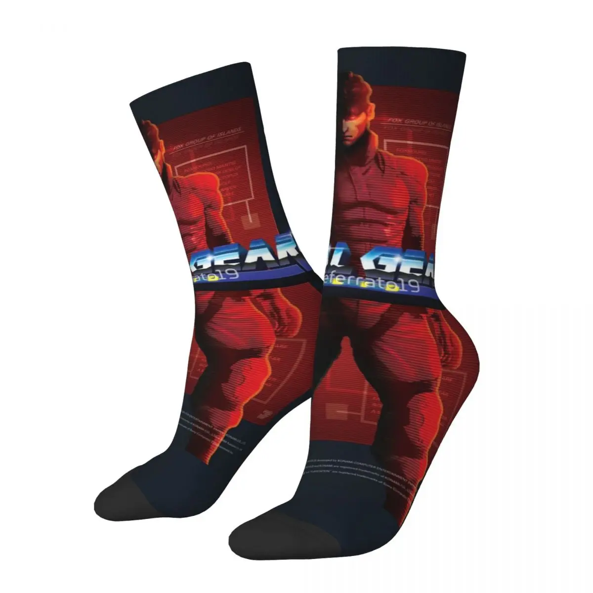 Cool Metal Gear Solid Snake Retro Poster Sports Socks Polyester Middle Tube Socks for Women Men