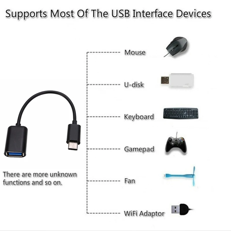 Кабель для передачи данных Otg Type-c Адаптер Otg USB 2.0 Type-c