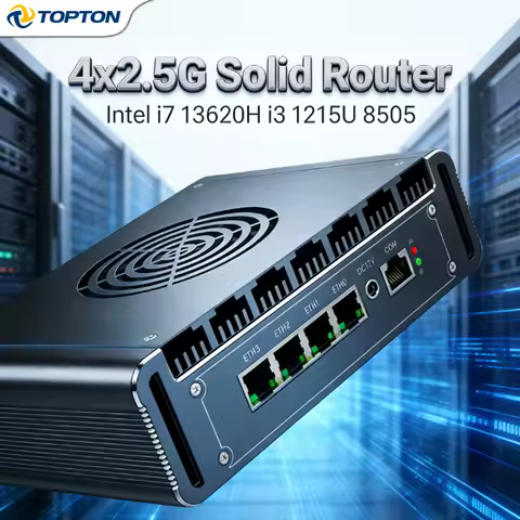Metal Firewall Router Mini PC, Intel i7 13620H/i5 1235U/i3 1215U/8505, 4x2.5G LAN i226-V, pfSense/OPNsense, Mini Server Home VPN