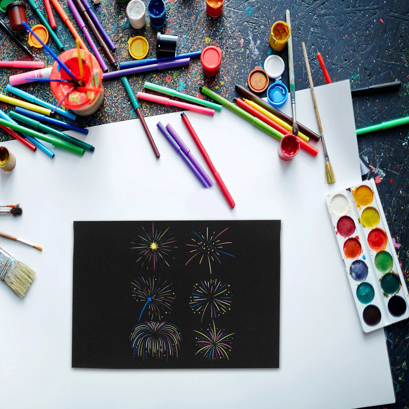 10Pcs Sandpaper Sheets Black Texture Paper for Drawing Oil Pastel Art Sand Painting Craft DIY Projects Creative Expression