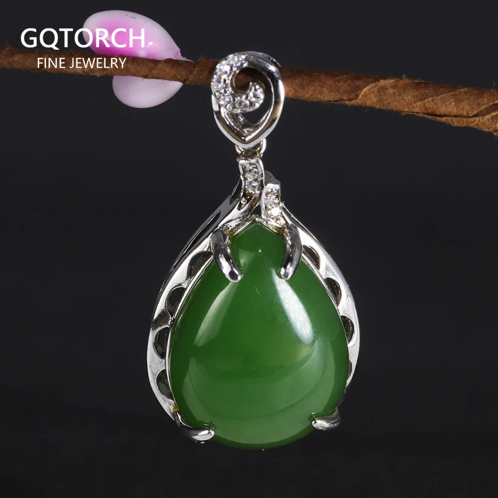 

Semi-Precious Stone Jade Lucky Pendant Real Silver 925 Jewelry For Women Antique Retro Fashion Jewelry