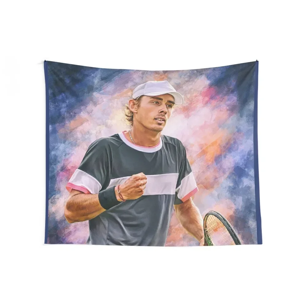 Alex De Minaur come on gesture. London 2023. Digital artwork print wall poster illustration by Sam Brannan Tapestry