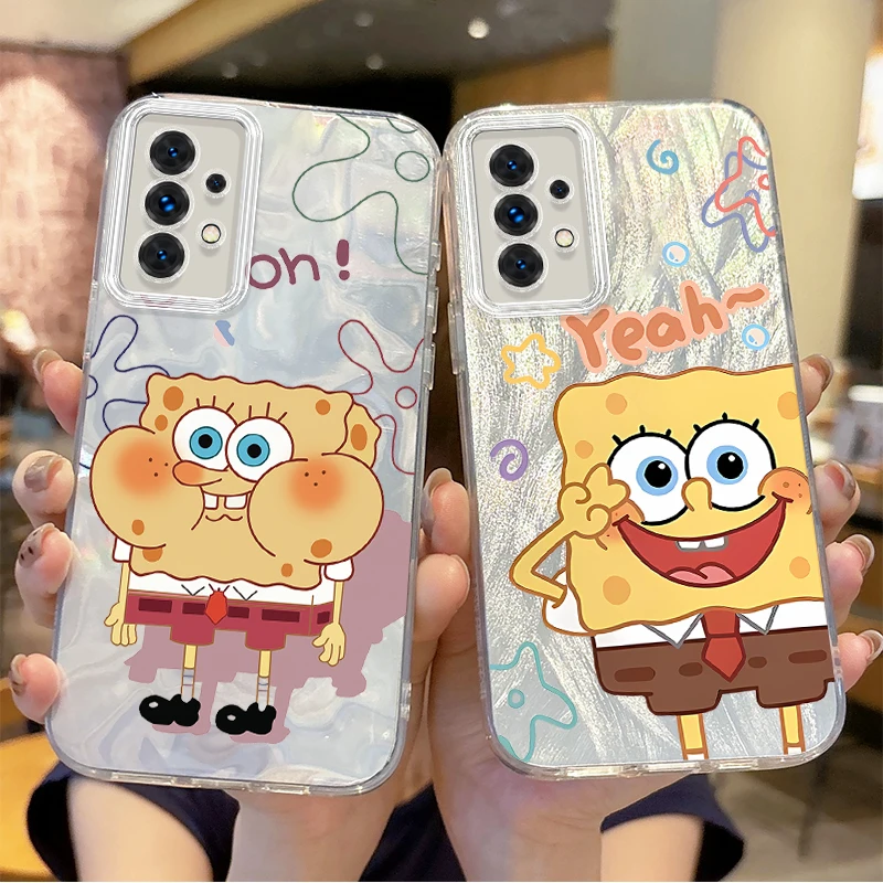 

Cartoon S-SpongeBob SquarePants Phone Case for Samsung Galaxy A35 A34 A33 A32 A31 A30 A25 A24 A23 A22 A21 Shockproof Matte Cover