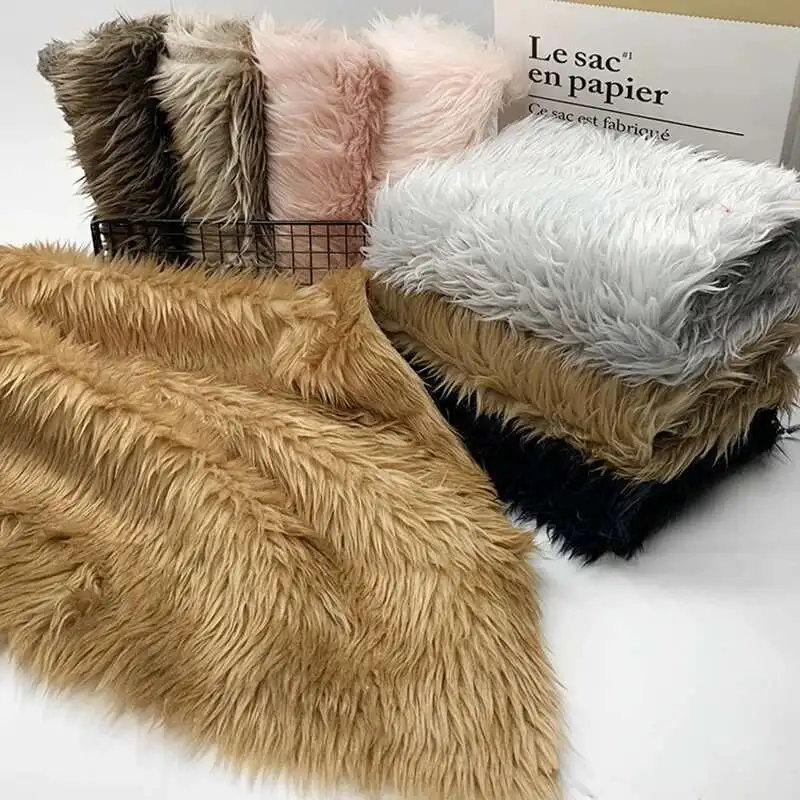 3cm Pile Length Artificial Plush Sewing Fur Fabric For Making Cotton Doll Hair 150x90cm Falling Water Plush Fabric Fur Imitate