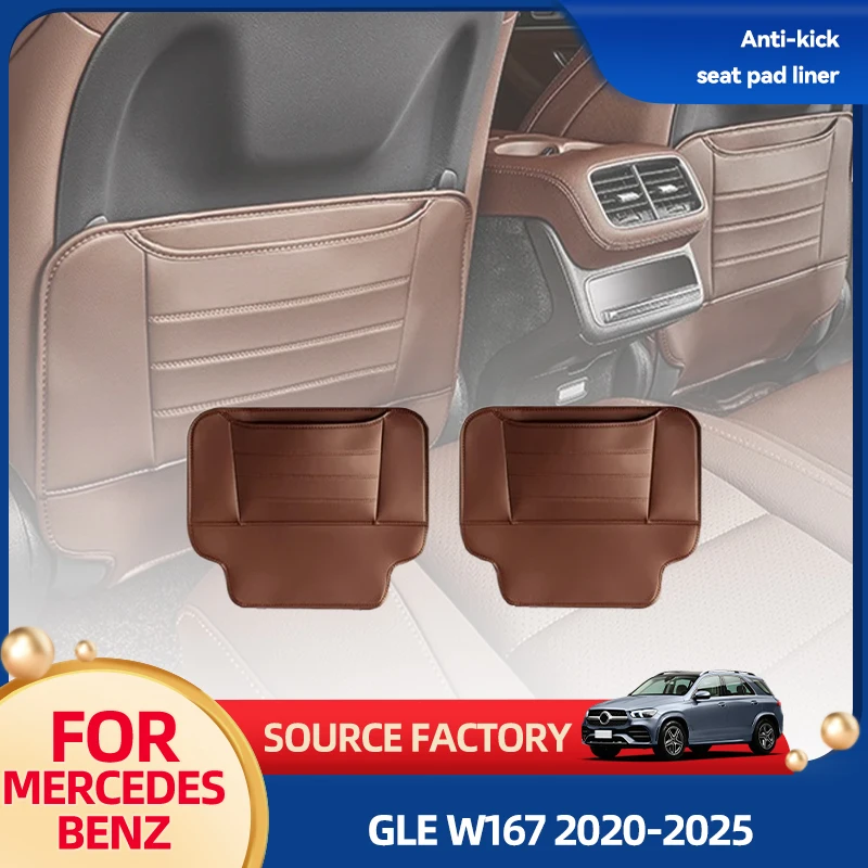 

Interior Stickers Leather seat anti-kick pad for Mercedes 20-2025 GLE W167 350 v167 coupe gls x167 450 500e 350d 53 amg trim ac