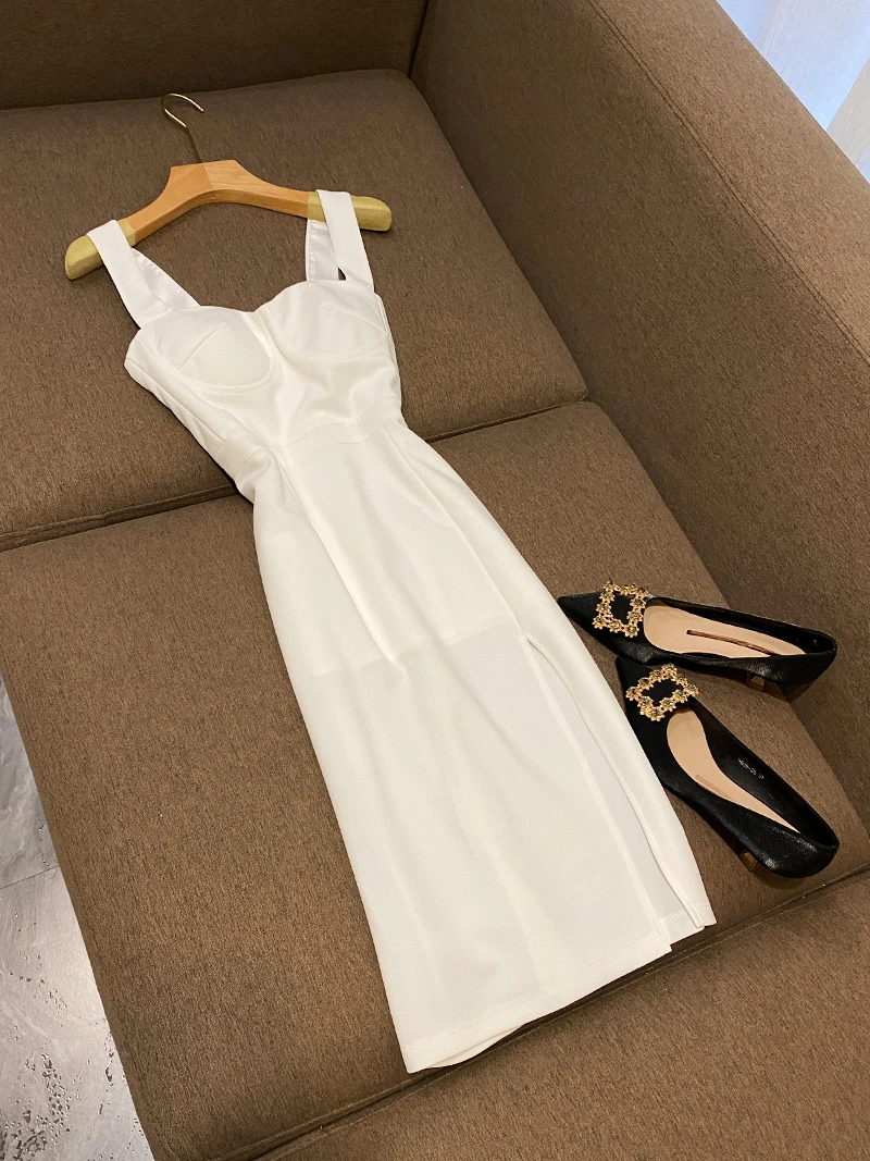 Bla Sexy Split Doble hombro ort Dr Adelgazante Par Dr Ci Commute Cintura alta V Ne una línea Fibra de poliéster