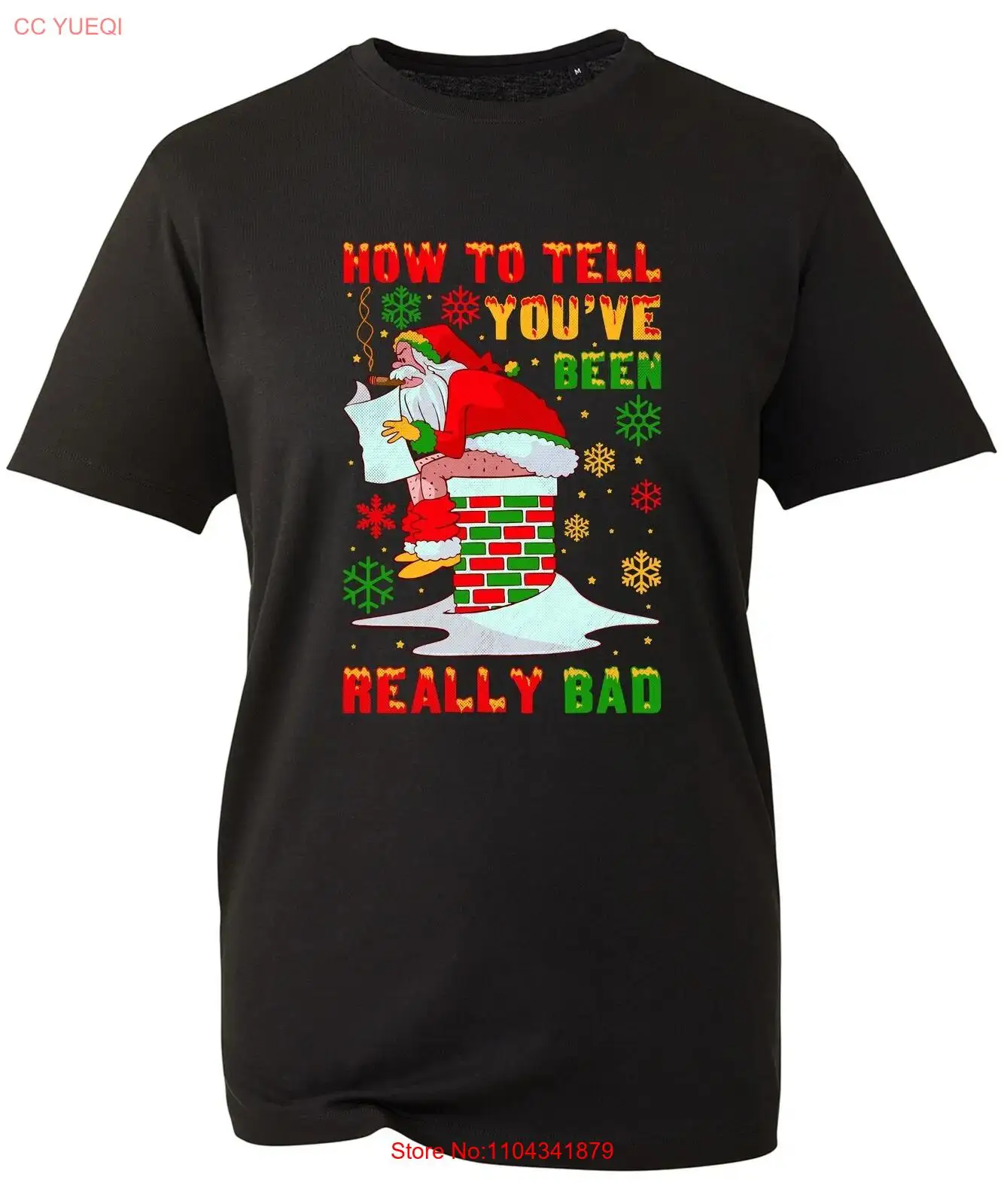 How To Tell You've Been Really Bad Christmas T Shirt Funny Pooping Chimney santa