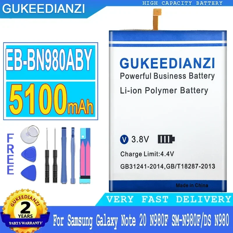 

Сменный аккумулятор GUKEEDIANZI для SAMSUNG Galaxy Note 20, EB-BN980ABY, 5100 мАч, N980, N980F, SM-N980F, DS, аккумуляторы и инструменты