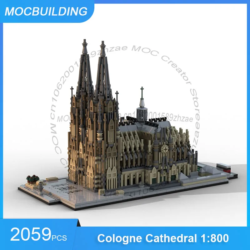 

Модель собора в Кёльне в масштабе 1:800, конструктор MOC, набор для сборки, архитектурная коллекция, игрушки для демонстрации, подарки, 2059 деталей