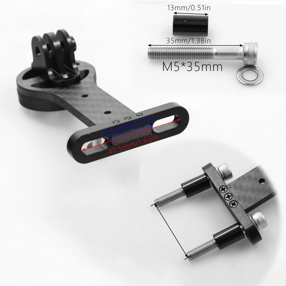 Fahrrad-Carbon-Vorbau-Verlängerung Fahrradcomputer-Halterung für Garmin/Bryton/GoPro/Kamera Fahrradzubehör – Detail 3