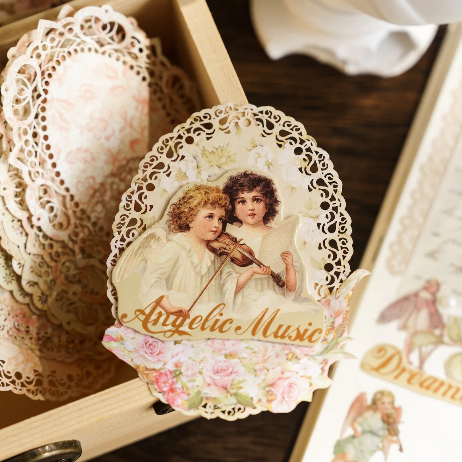 10 Sheets Vintage gradation Hollow lace material paper Decorative Hand Account Diary Scrapbooking accessories