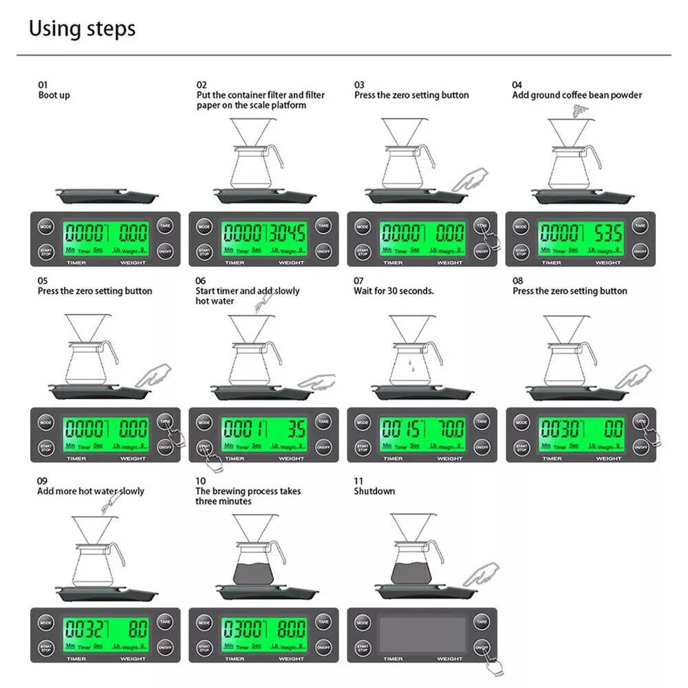 Electronic Digital Kitchen Scale Portable Coffee Digital Scale With Timer High Precision Electronic Drip Scales Mini Scales image 6