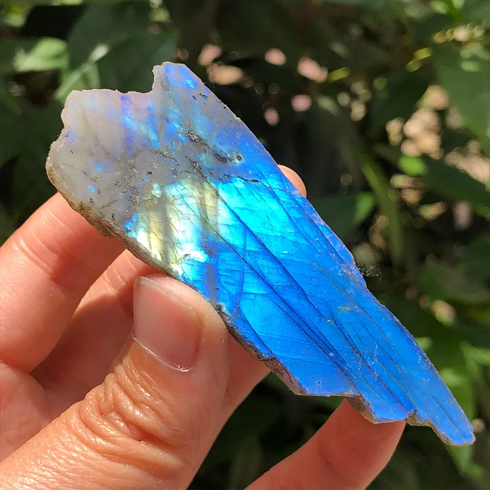 Labradorite Slab Slice Natural Raw Crystals Stones Flashy Quartz Crystal Gemstone Minerals DIY Home Decoration Room Decor Gift view 2