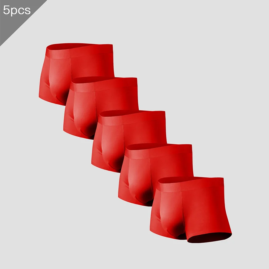 

5PCS Men's thin-style boxer shorts for summer, comfortable, suitable for men's sports, breathable and antibacterial boxer underp