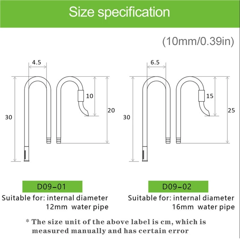 Aquairum Stainless Steel Skimmer Lily Pipe for Tank Filter Pipes Filter Supplies Lily Pipe Inflow Aquarium Inlet Outlet