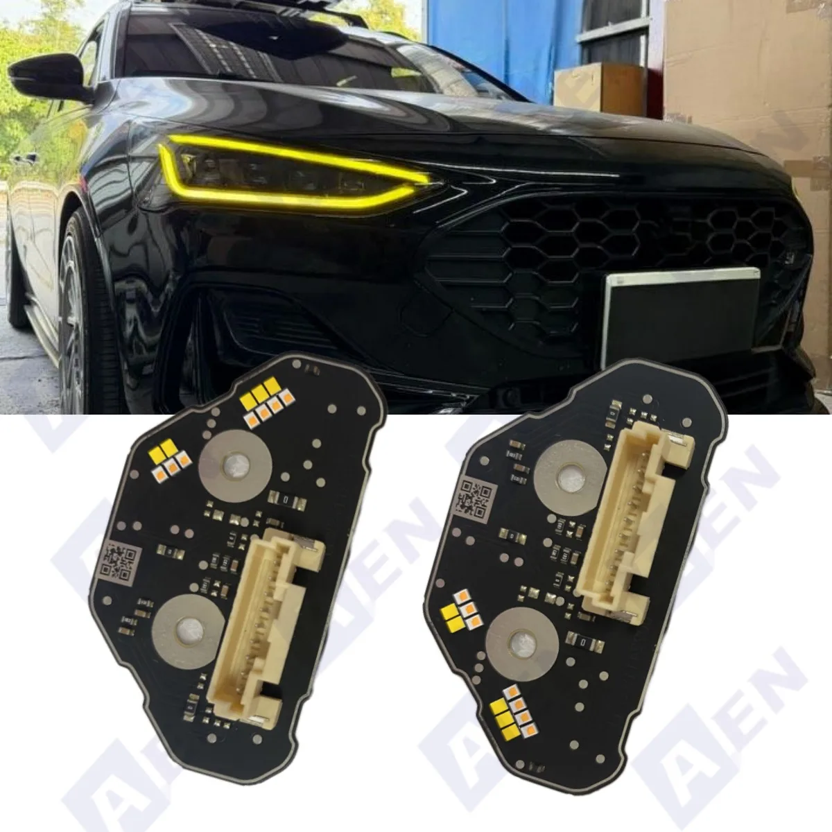 CSL Yellow Angel Eye DRL LED Boards For FORD Focus MK4.5 FIESTA ST-Line 2022-2024 Daytime Running light Module