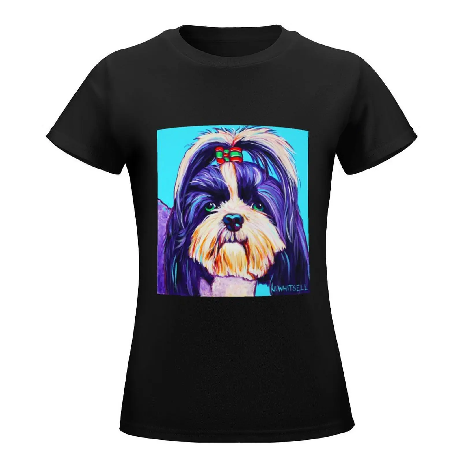 Colorful Fun Shih Tzu- J. Whitsell Art T-Shirt hippie clothes aesthetic clothes t-shirts for Women graphic tees funny