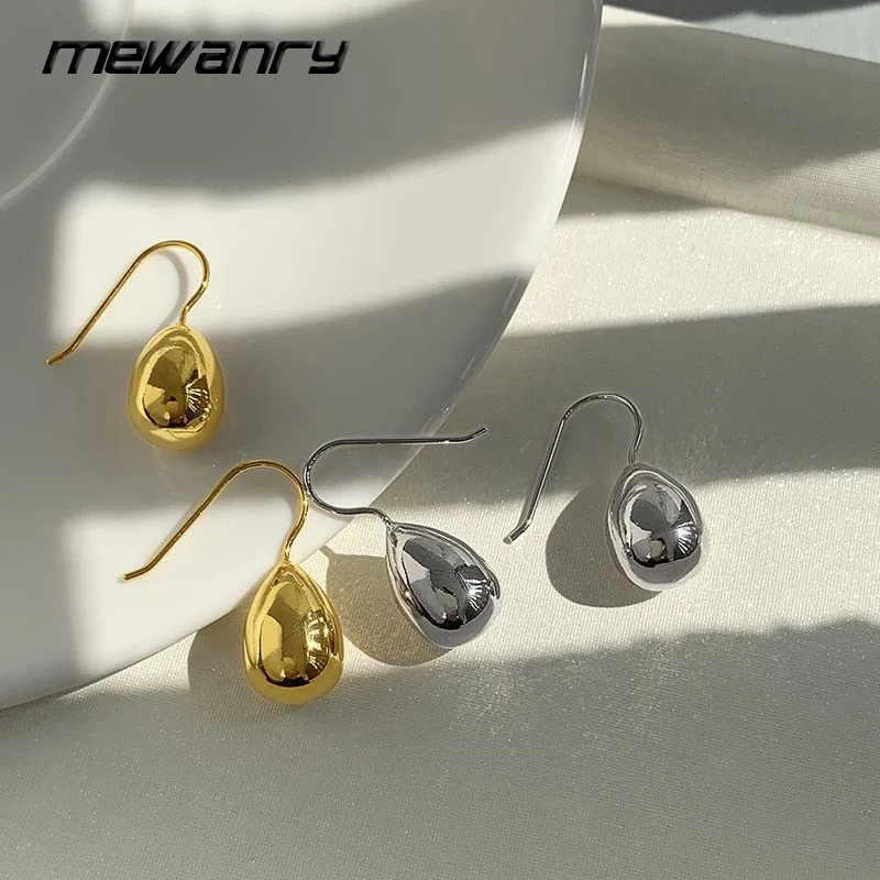 Mewanry Prevent Allergy Water Drop Stud Earrings For Women Girls Minimalist Classic Temperament Elegant Daily Party Jewelry Gift